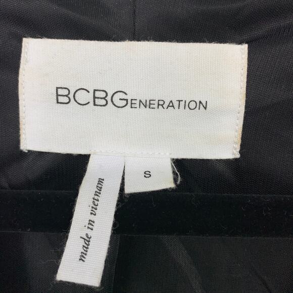 BCBGeneration Women's Size S Open Front Blazer Jacket Long Sleeve Black Hi Low - Picture 5 of 6